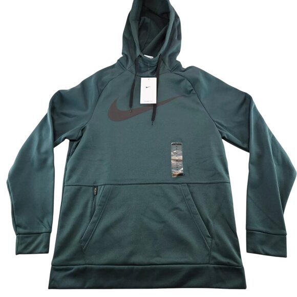 Nike Therma-fit Sweatsuit Men's Size L/XL Fleece 2 PC Tracksuit Green/Black NWT - Picture 2 of 10